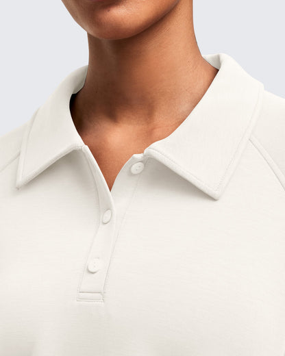 Smoofit Polo Pullover Button Up Sweatshirts