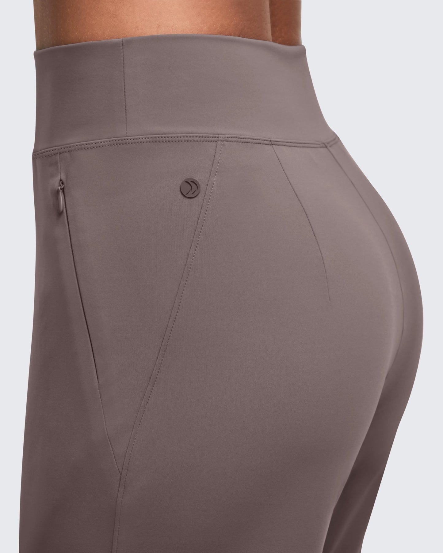 High Waist Hidden Zipper Pockets Dress Pants