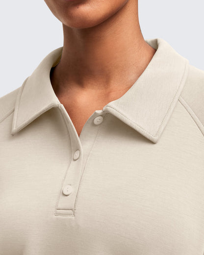 Smoofit Polo Pullover Button Up Sweatshirts