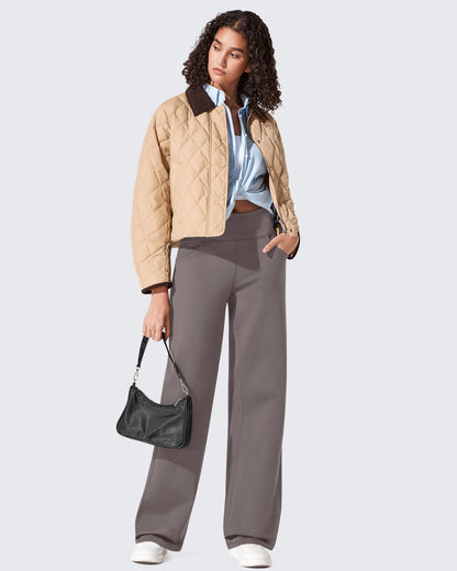 Fleece Lined High-Waist Loose Sweatpants