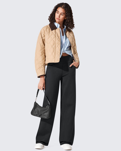 Fleece Lined High-Waist Loose Sweatpants