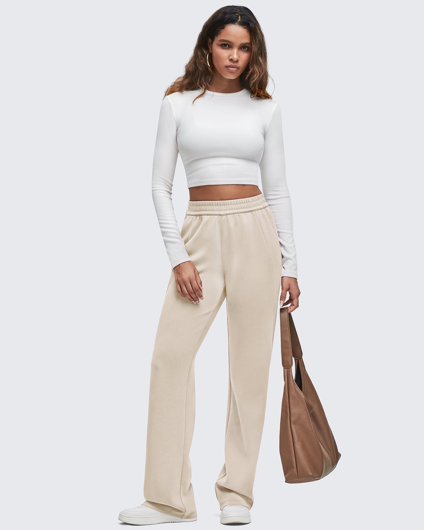 Smoofit Elastic-Waist Wide Leg Sweatpants 31''