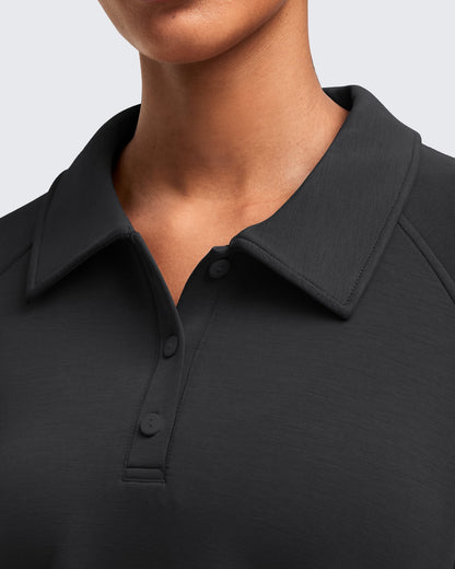 Smoofit Polo Pullover Button Up Sweatshirts