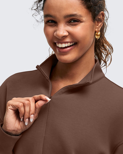 Smoofit Half-Zip Mock Neck Long Sleeve Sweatshirts