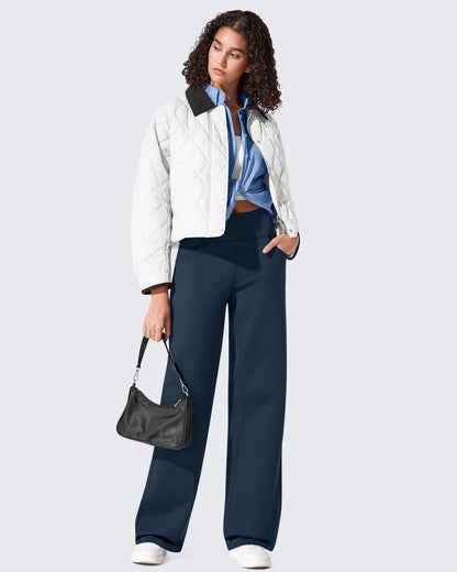 Fleece Lined High-Waist Loose Sweatpants
