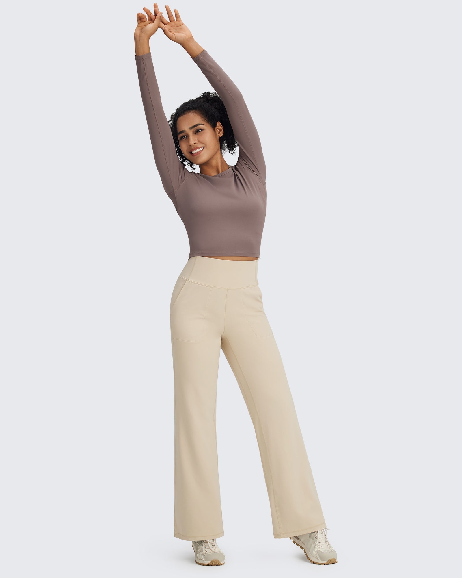 G4Free Activewear BareFeel Seamless High-Waist Dressy Pants 29 #Taupe / S-Taupe / M-Taupe / L-Taupe / XL-Taupe / XXL-Black / S-Black / M-Black / L-Black / XL-Black / XXL