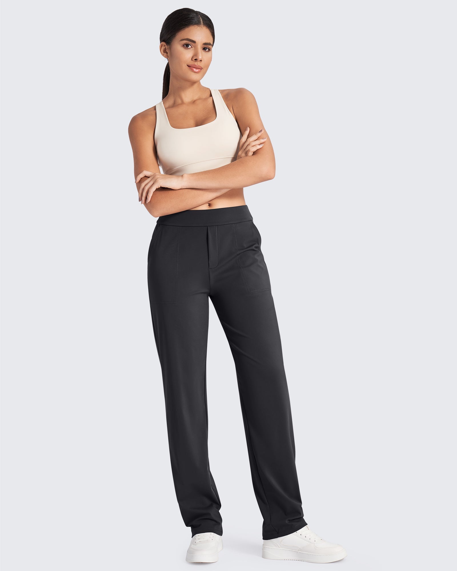 G4Free Activewear Bizcasual High-Waist Straight Dress Pants #