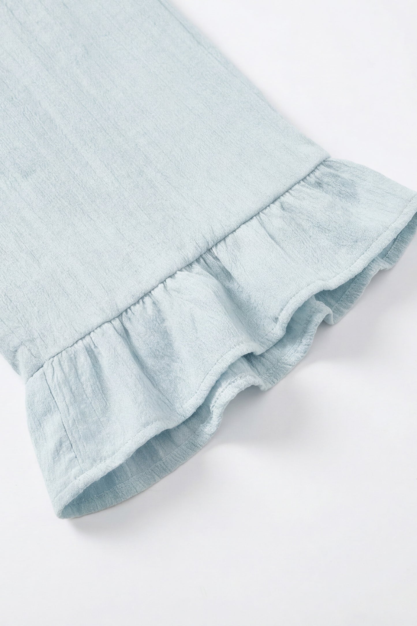Geoflora Light Blue Ruffle Hem Wide Leg Pants