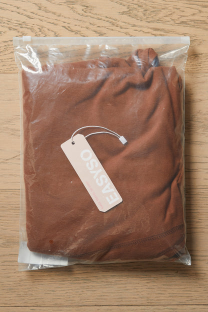EASYSO Travel-Ready Curved Hem Pullover – Buttery Soft Peach-Skin Crewneck Lounge Top