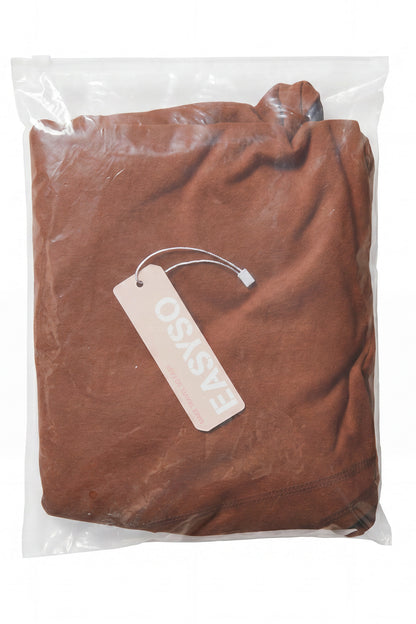 EASYSO Travel-Ready Curved Hem Pullover – Buttery Soft Peach-Skin Crewneck Lounge Top