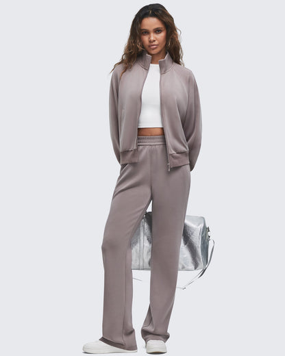 Smoofit Elastic-Waist Wide Leg Sweatpants 27''