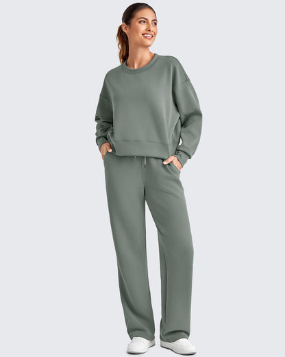 Smoofit Wide Leg Elastic Drawstring Sweatpants