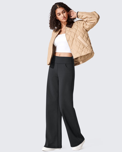 Fleece Lined High-Waist Loose Sweatpants