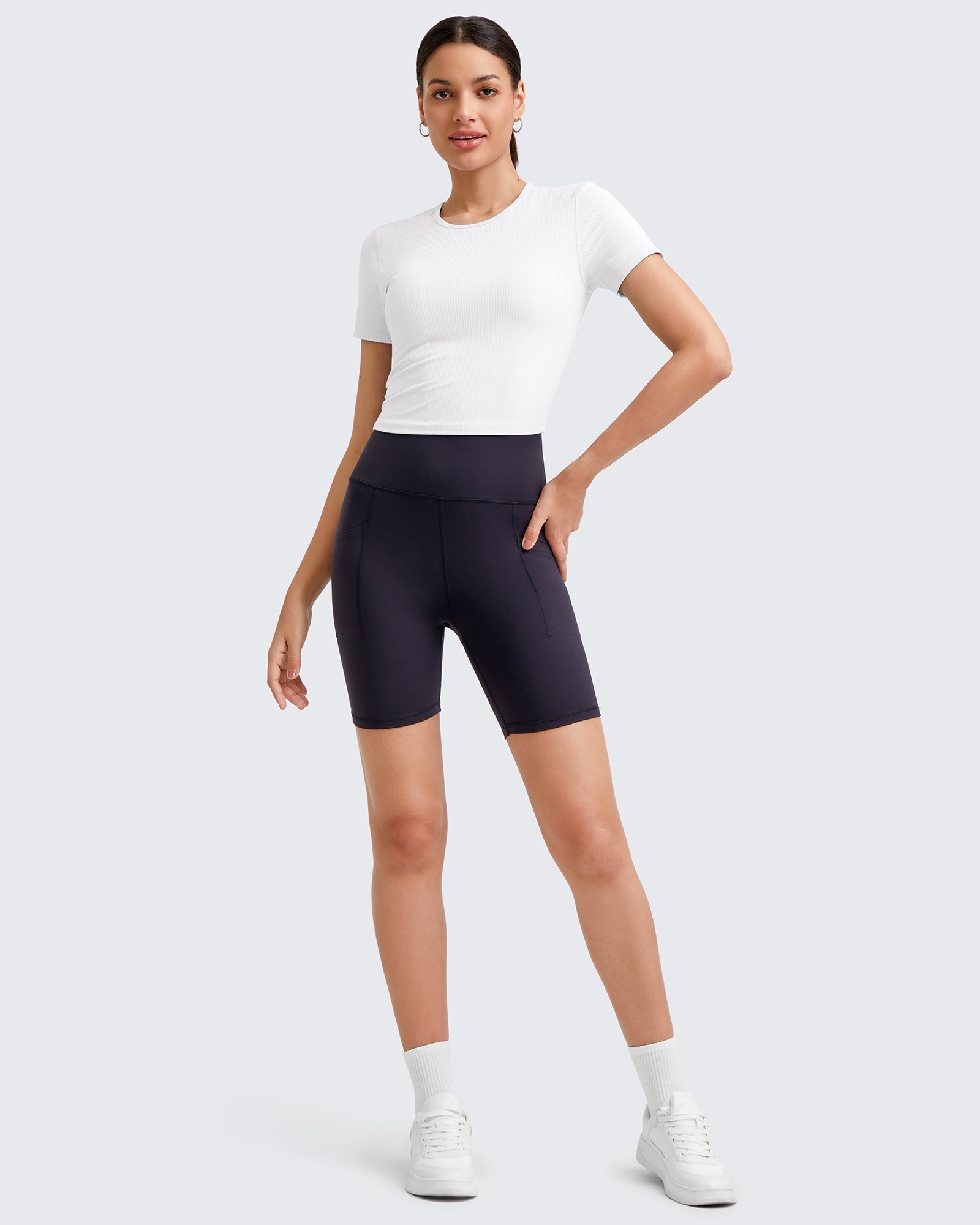 G4Free Activewear Ribbed Slim Workout Crop Short Sleeve #Khaki / S-Khaki / M-Khaki / L-Khaki / XL-Khaki / XS-Purple / S-Purple / M-Purple / L-Purple / XL-Purple / XS