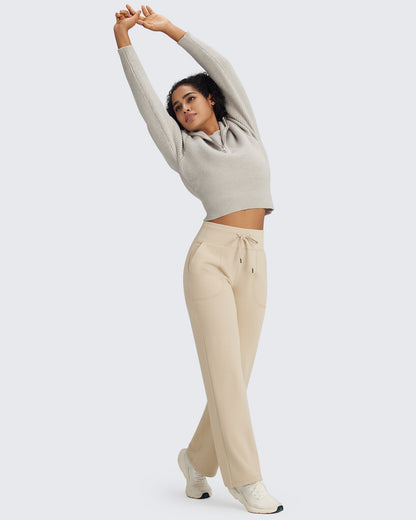Fleece Lined High-Waist Drawstring Pants