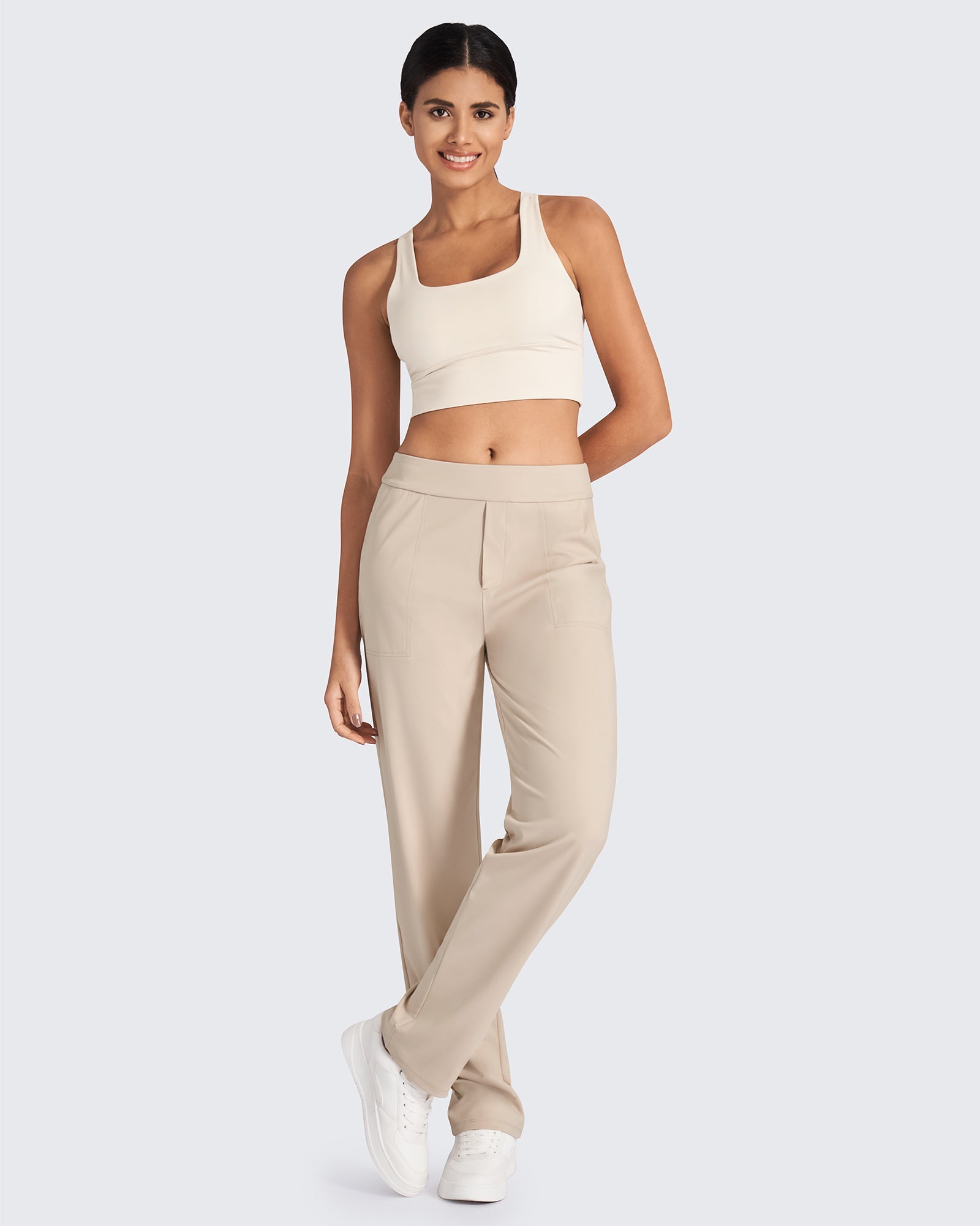 G4Free Activewear Bizcasual High-Waist Straight Dress Pants #