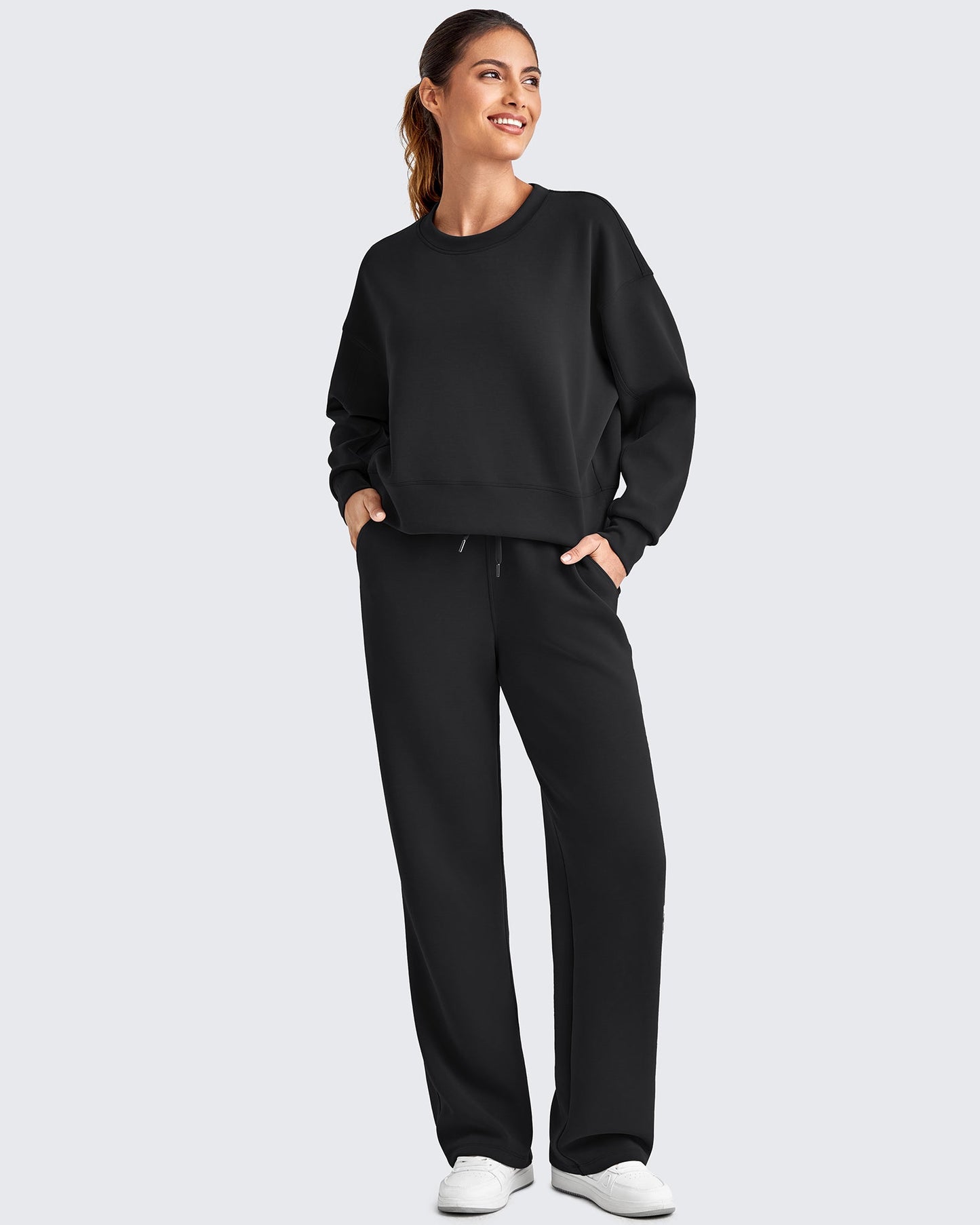 Smoofit Wide Leg Elastic Drawstring Sweatpants