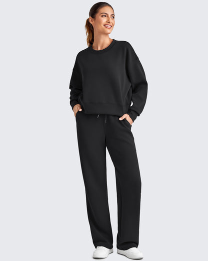 Smoofit Wide Leg Elastic Drawstring Sweatpants