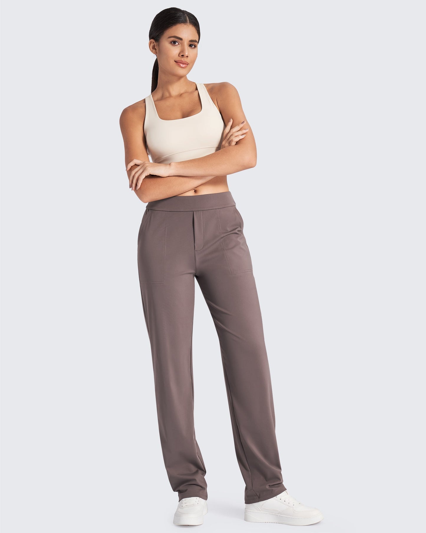G4Free Activewear Bizcasual High-Waist Straight Dress Pants #