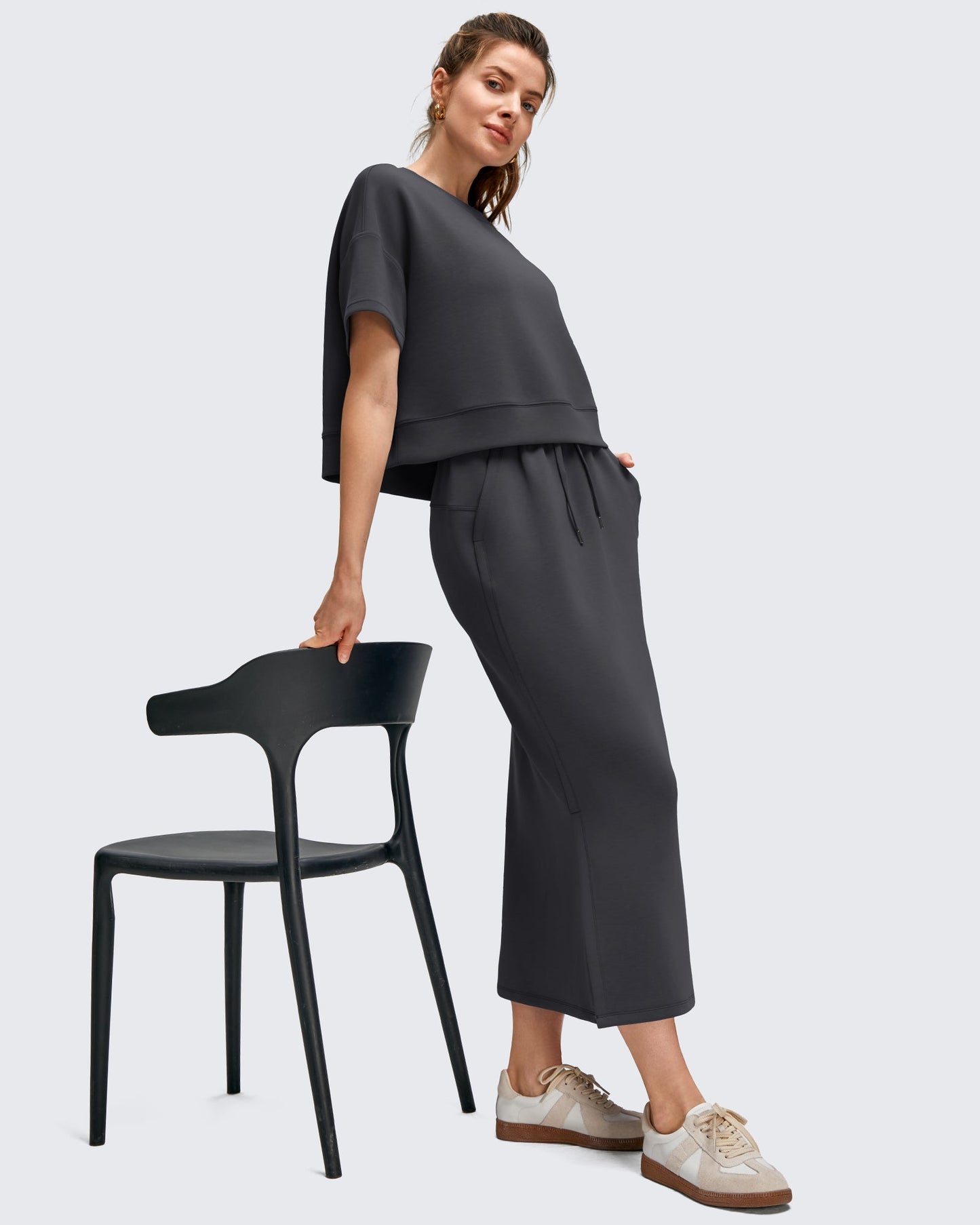 Smoofit Side Slits Drawstring Long Skirts