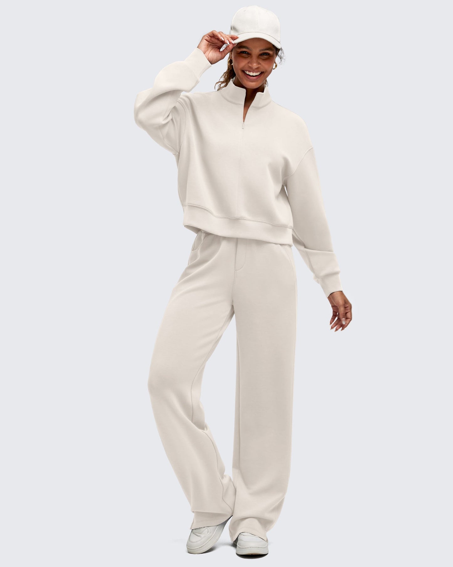 Smoofit Half-Zip Mock Neck Long Sleeve Sweatshirts