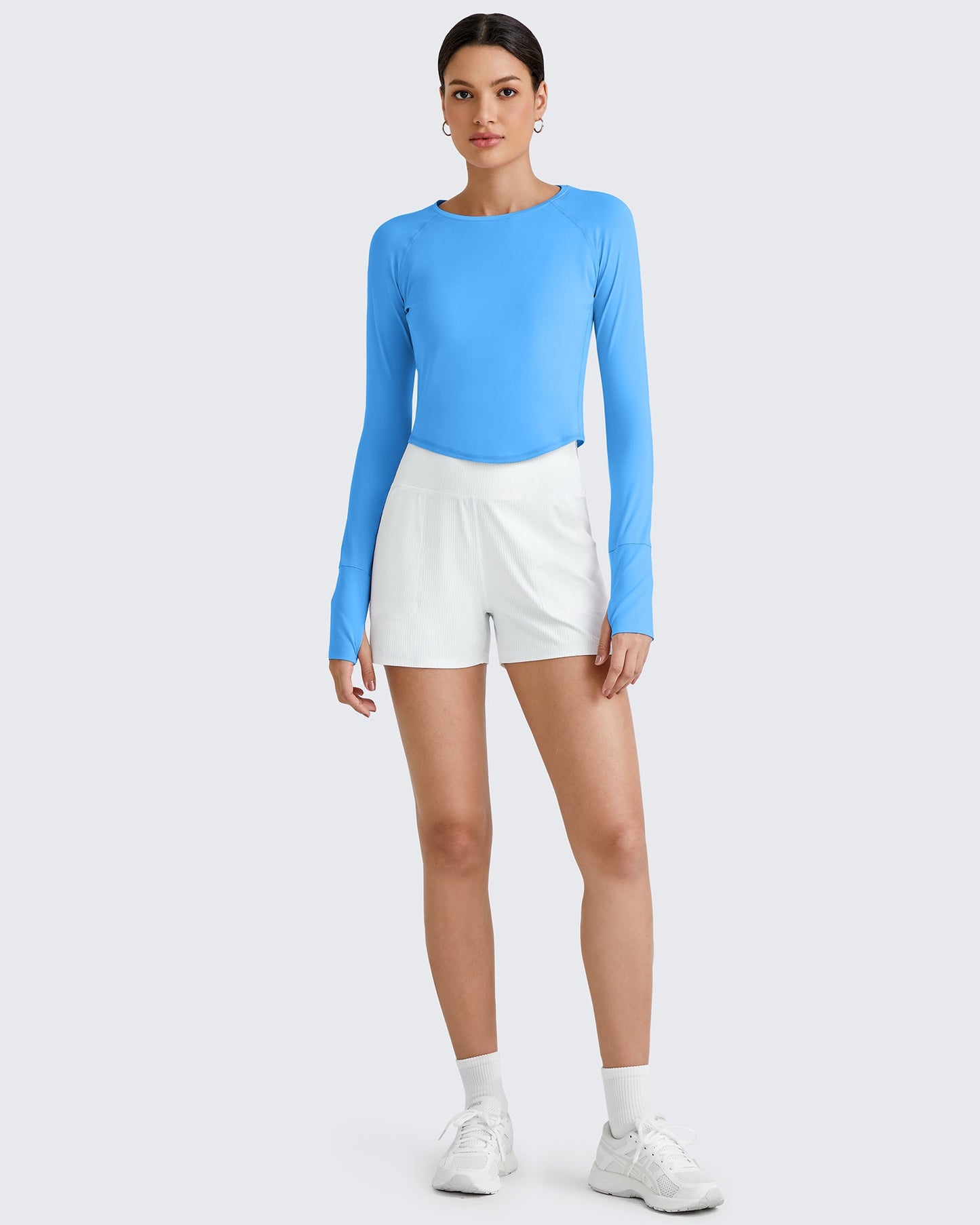 G4Free Activewear UPF 50+ Rash Guard UV Protection Long Sleeve # Ocean blue