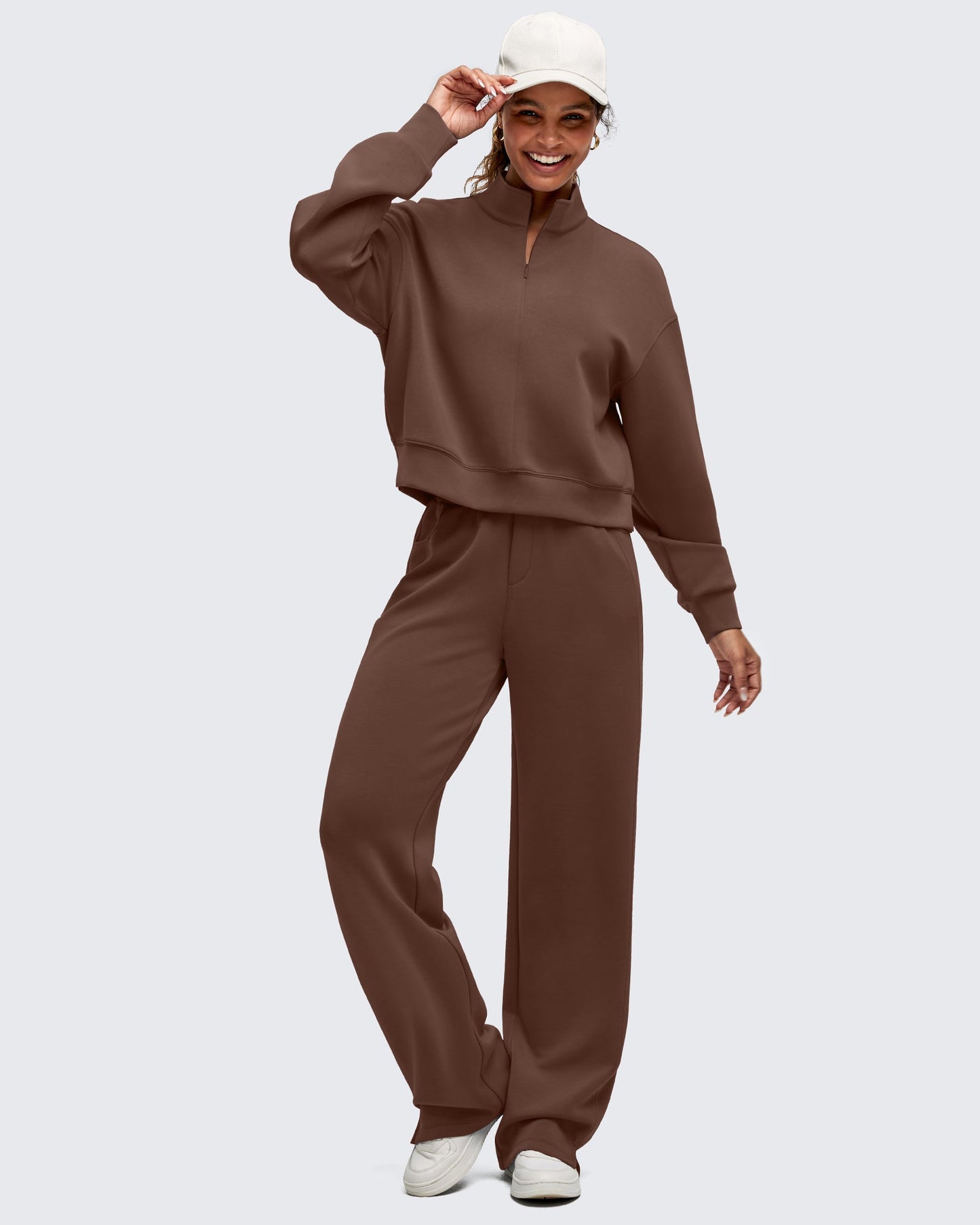 Smoofit Half-Zip Mock Neck Long Sleeve Sweatshirts
