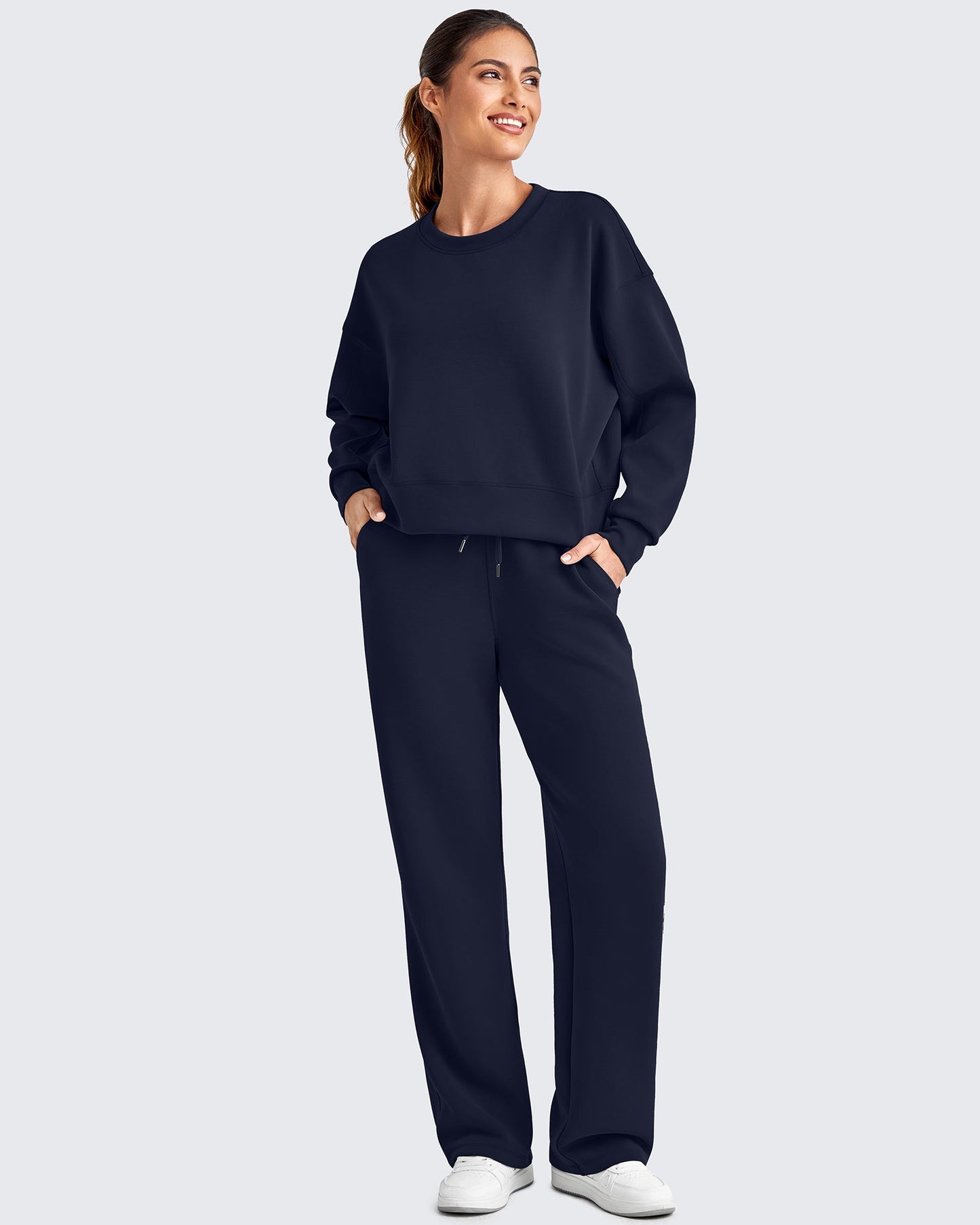 Smoofit Wide Leg Elastic Drawstring Sweatpants