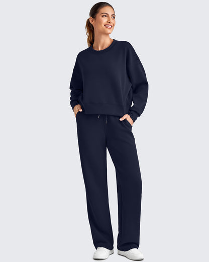 Smoofit Wide Leg Elastic Drawstring Sweatpants