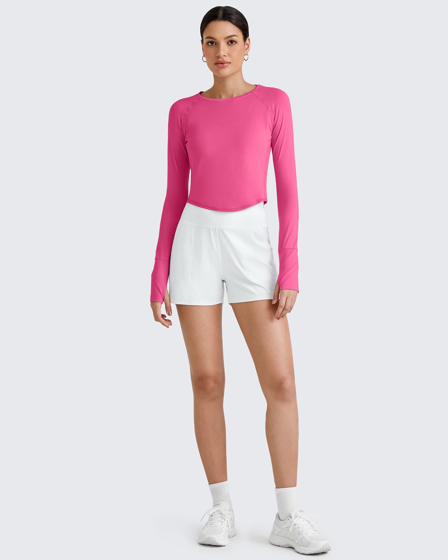 G4Free Activewear UPF 50+ Rash Guard UV Protection Long Sleeve # Hot pink