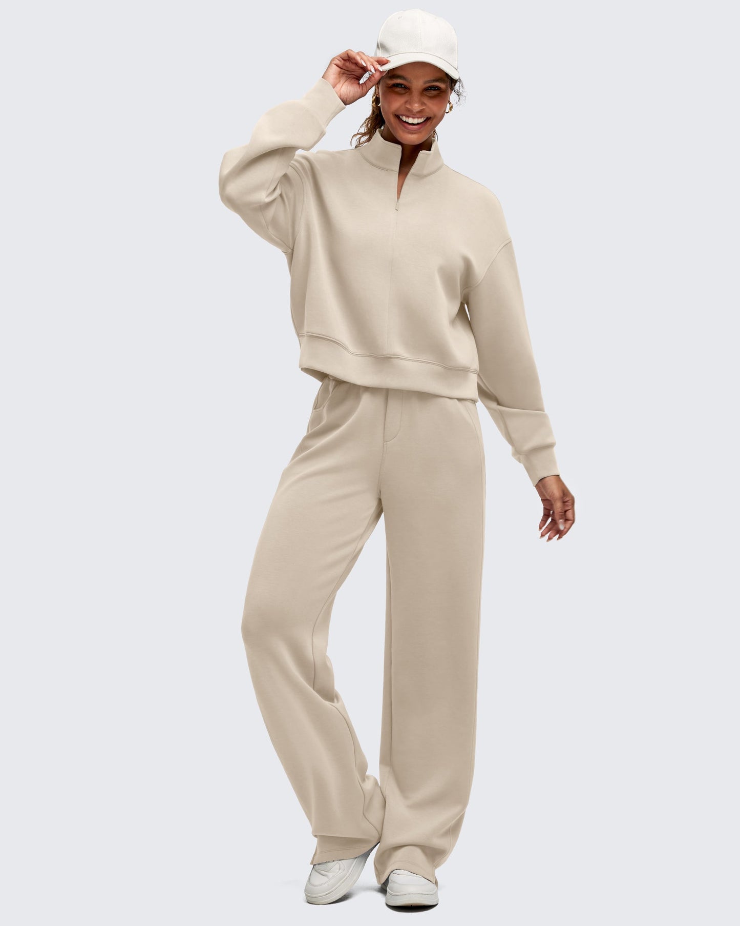 Smoofit Half-Zip Mock Neck Long Sleeve Sweatshirts