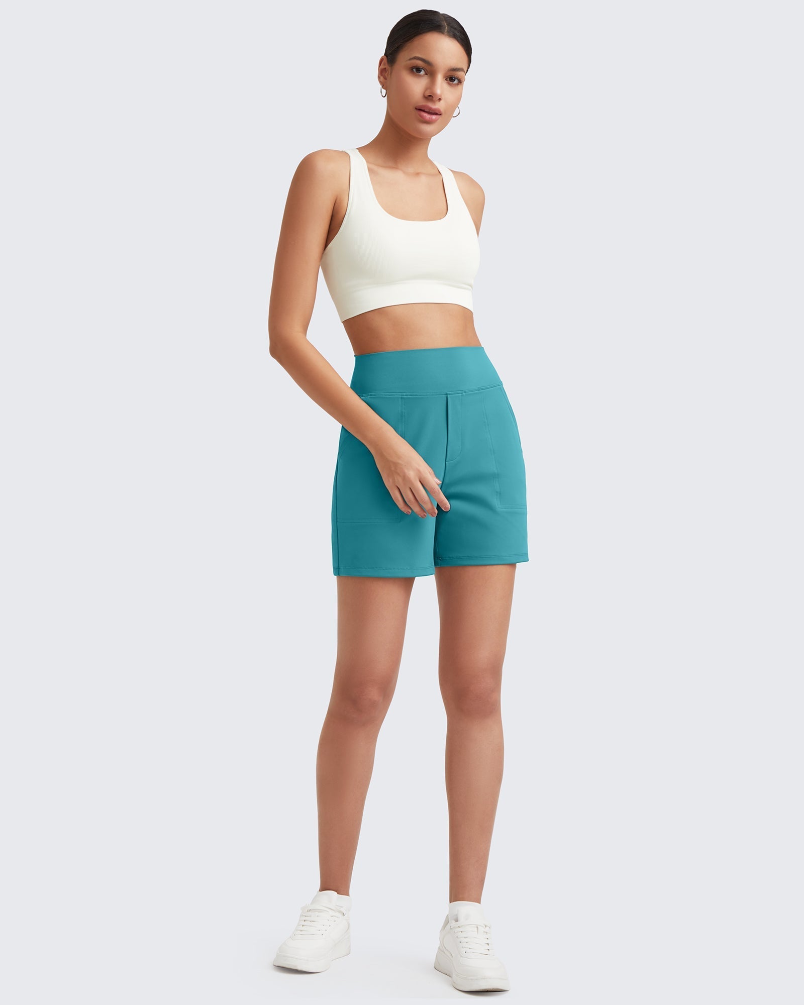G4Free Activewear High-Waist Burmuda Athletic Shorts 5'' #Black / XS-Black / S-Black / M-Black / L-Black / XL-Black / XXL-Royal Blue / XS-Royal Blue / S-Royal Blue / M-Royal Blue / L