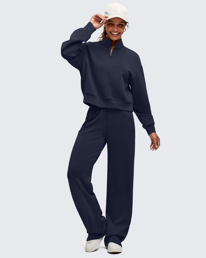 Smoofit Half-Zip Mock Neck Long Sleeve Sweatshirts