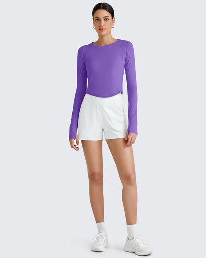 G4Free Activewear UPF 50+ Rash Guard UV Protection Long Sleeve # Dark purple