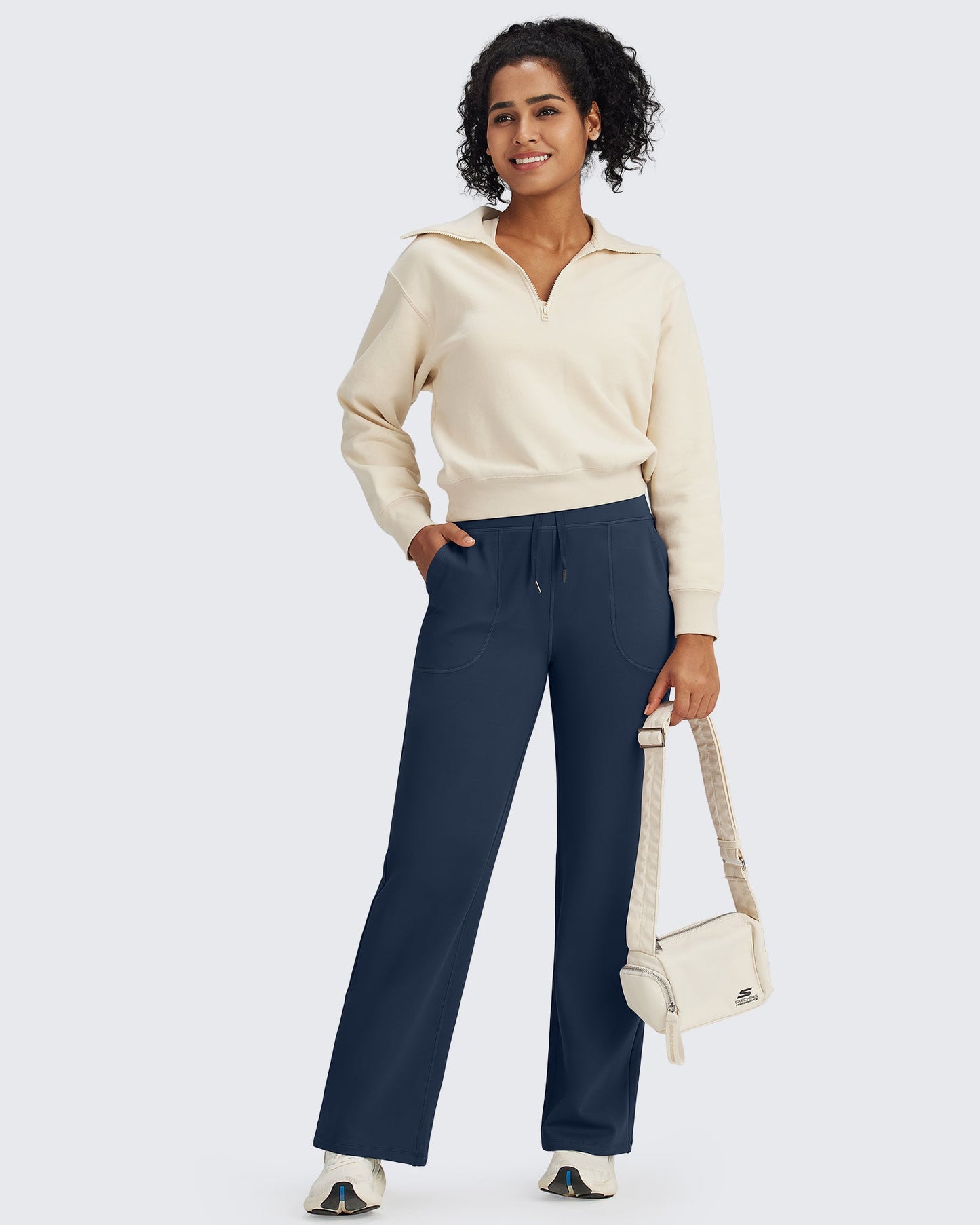 Fleece Lined High-Waist Drawstring Pants