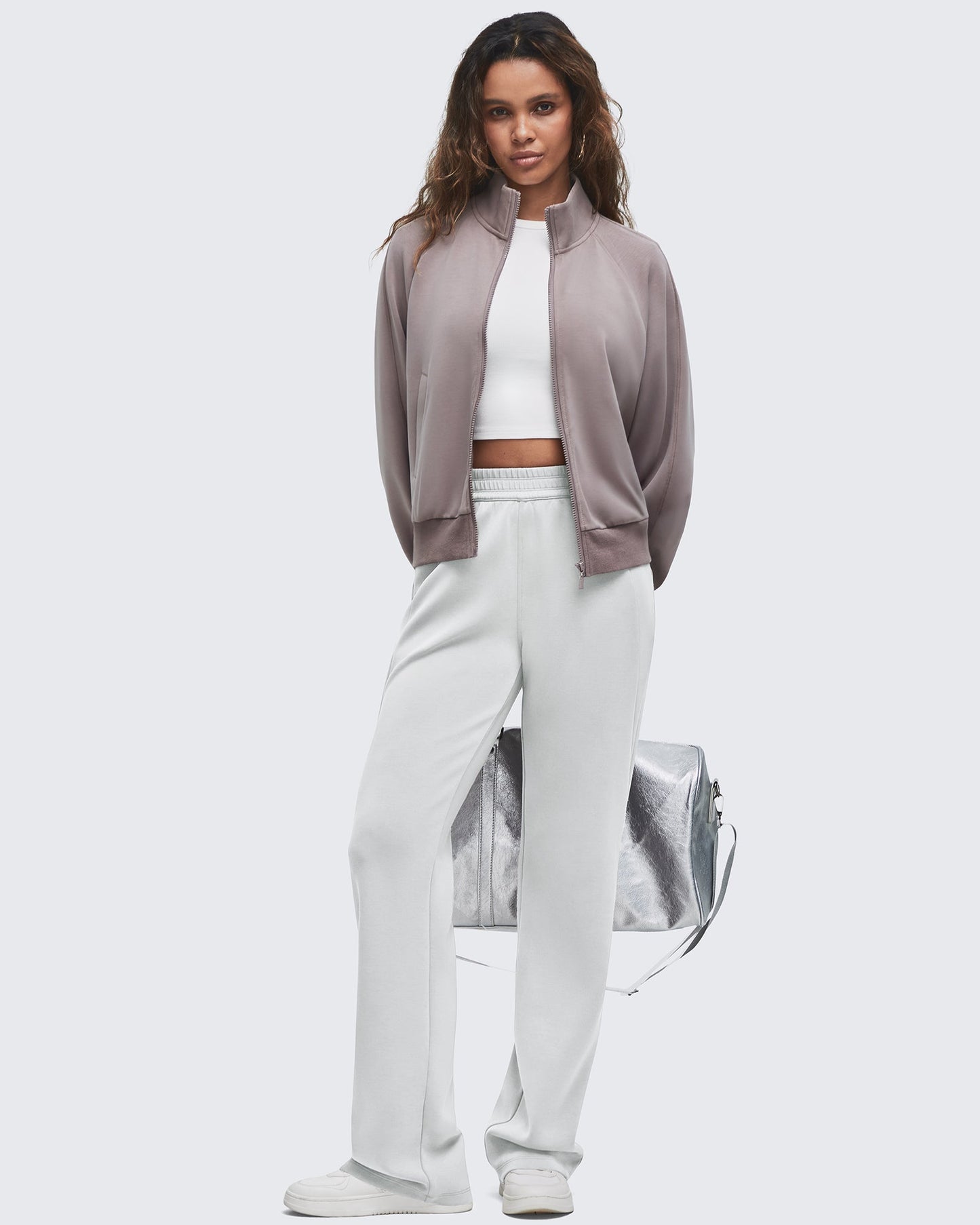 Smoofit Elastic-Waist Wide Leg Sweatpants 27''