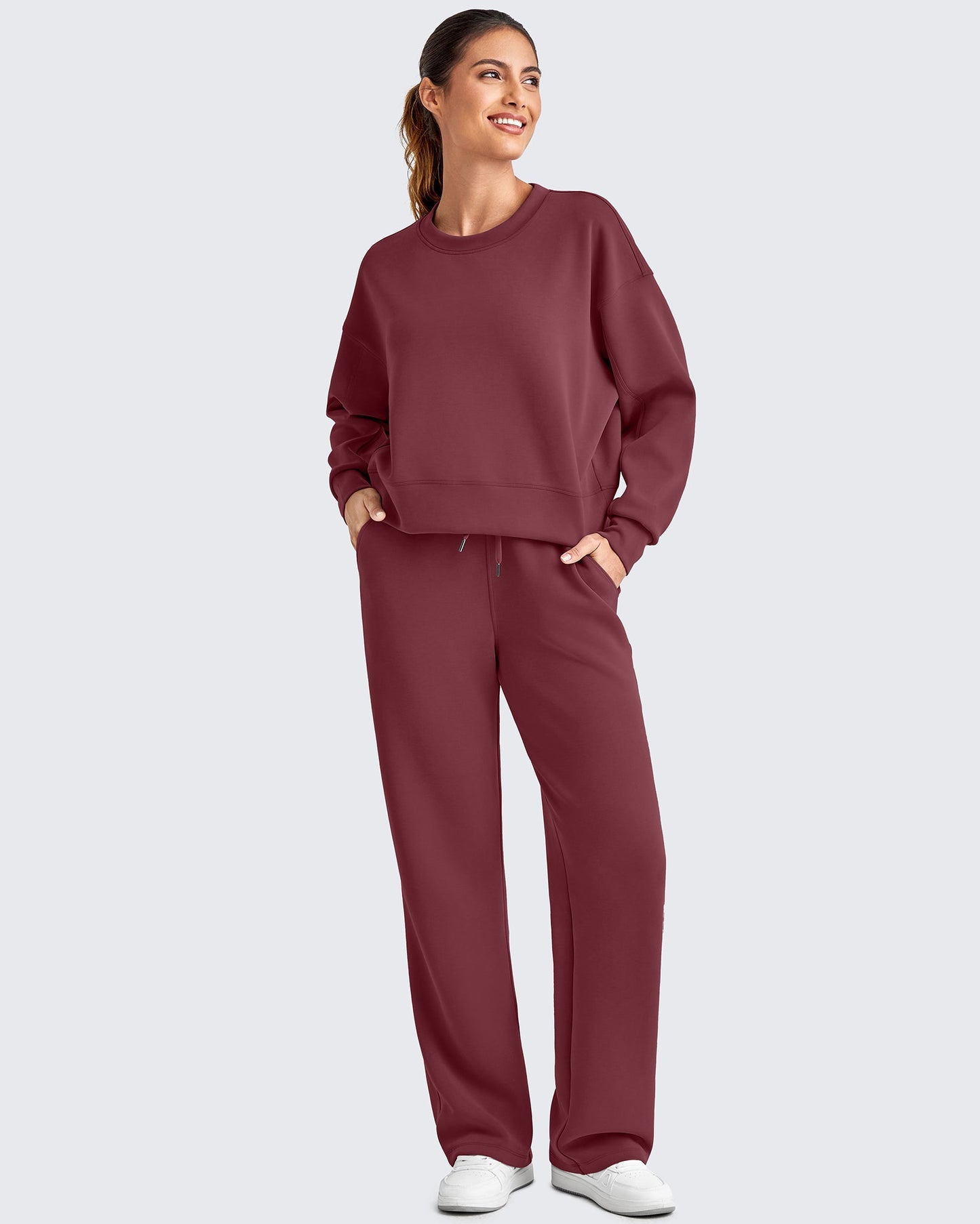 Smoofit Wide Leg Elastic Drawstring Sweatpants