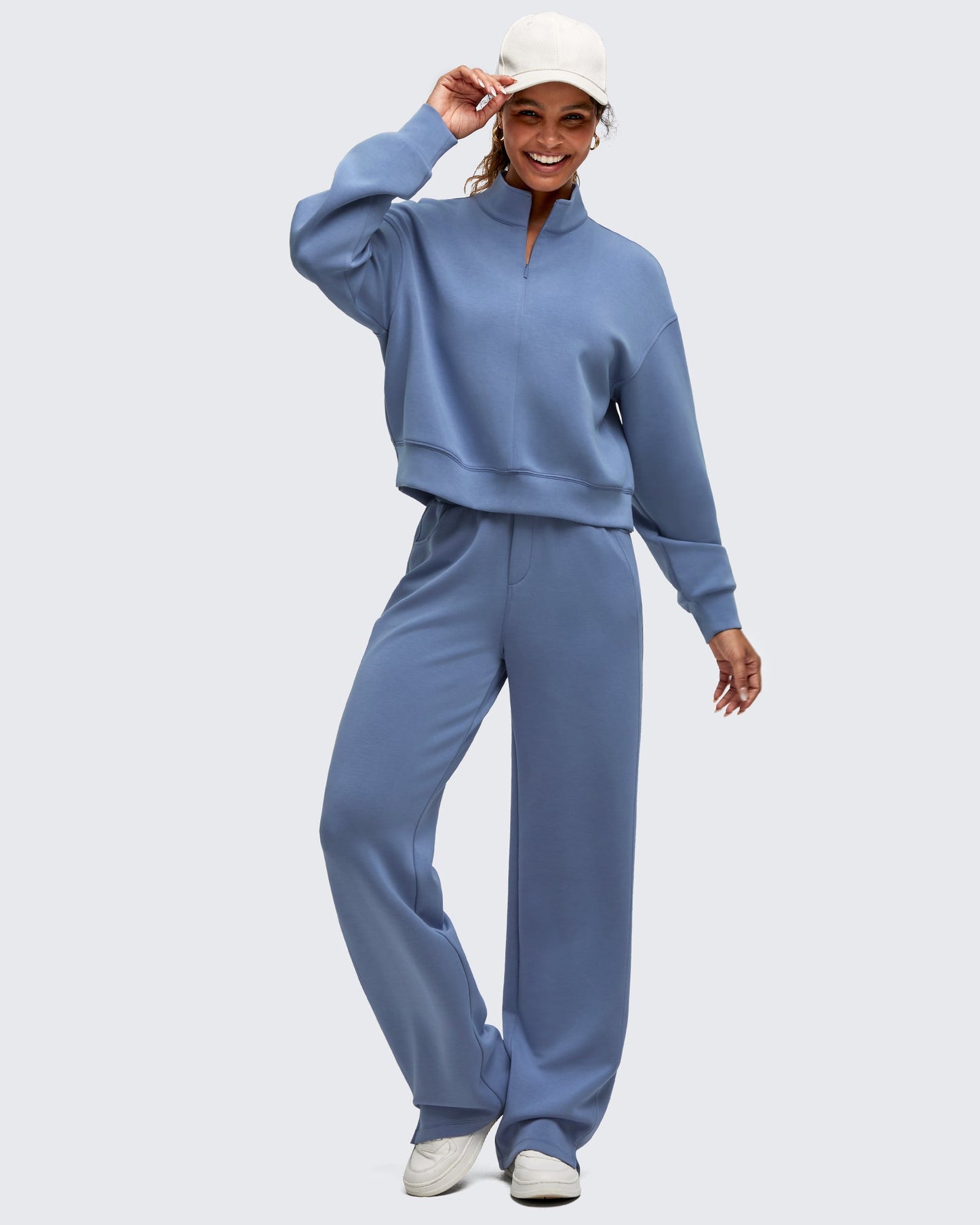 Smoofit Half-Zip Mock Neck Long Sleeve Sweatshirts