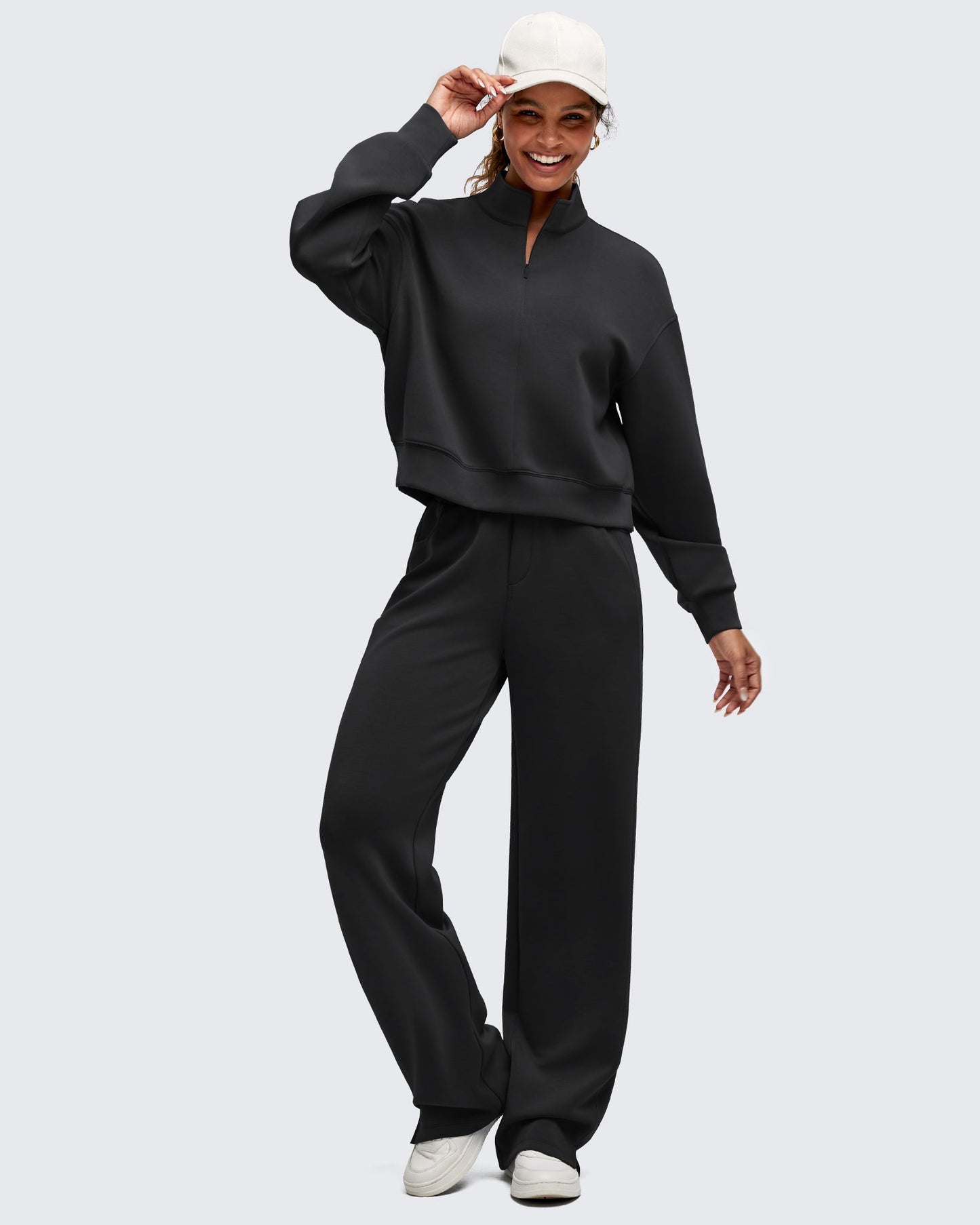 Smoofit Half-Zip Mock Neck Long Sleeve Sweatshirts