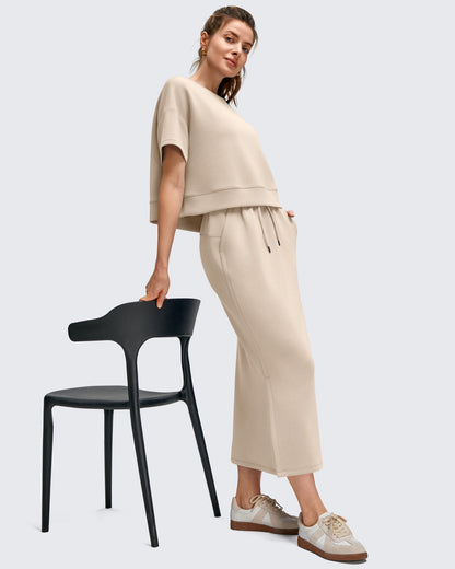 Smoofit Side Slits Drawstring Long Skirts