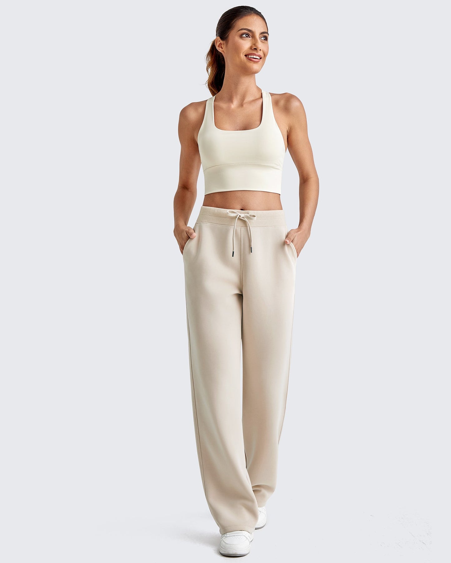Smoofit Wide Leg Elastic Drawstring Sweatpants