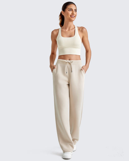 Smoofit Wide Leg Elastic Drawstring Sweatpants