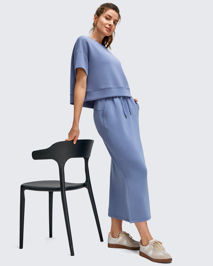 Smoofit Side Slits Drawstring Long Skirts