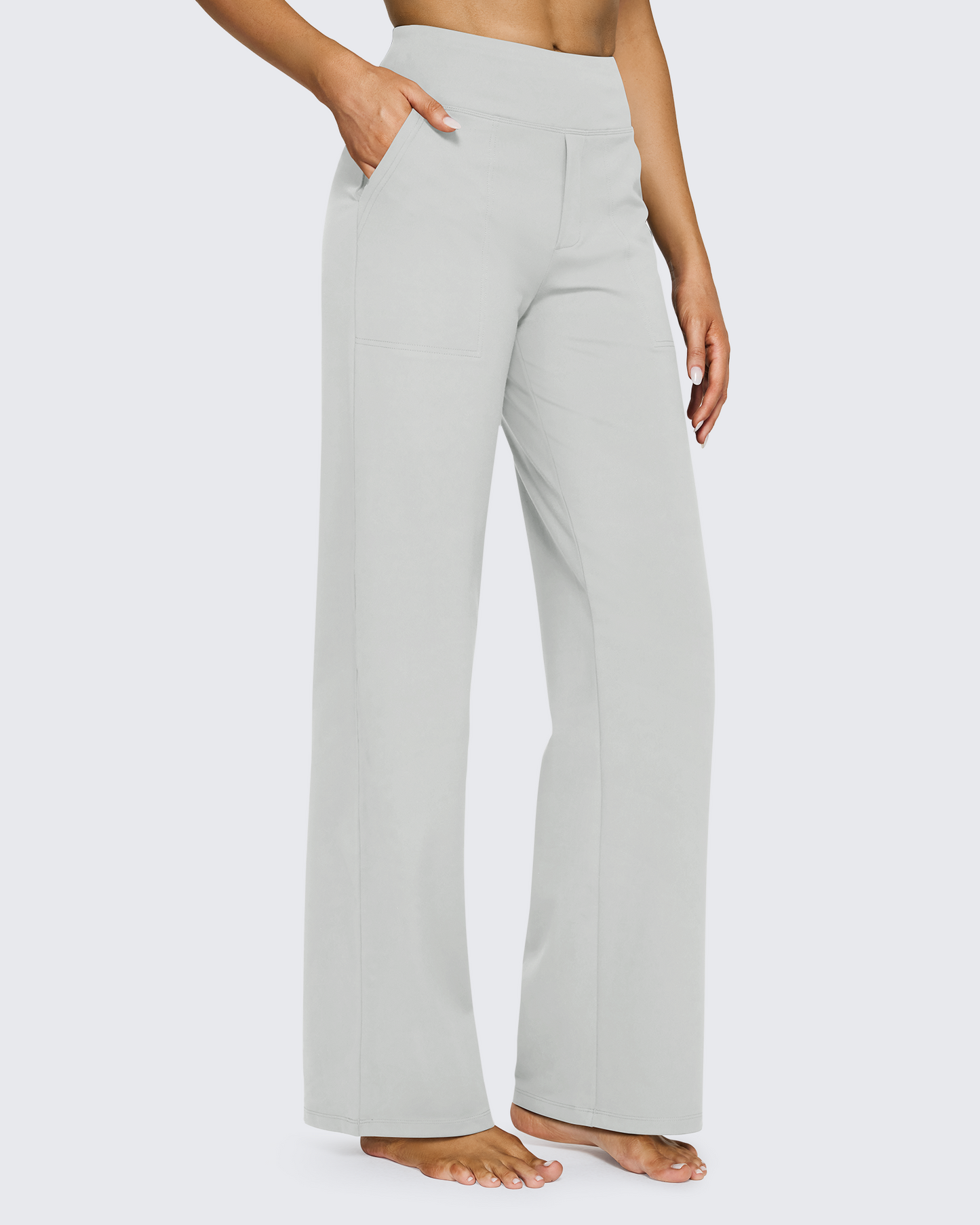 G4free Loose High-Waist Business Casual Pants #grey