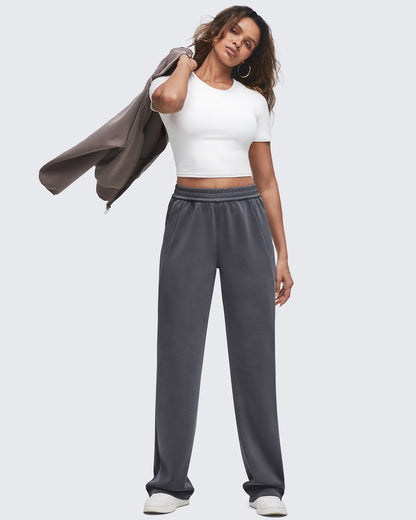 Smoofit Elastic-Waist Wide Leg Sweatpants 27''