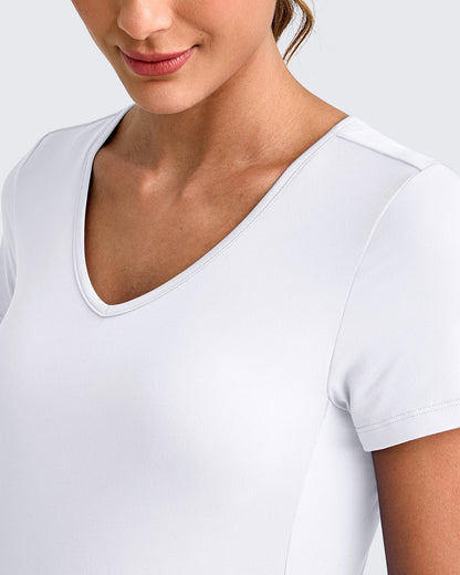 Lightweight V Neck Side Ruched Maternity Short Sleeve