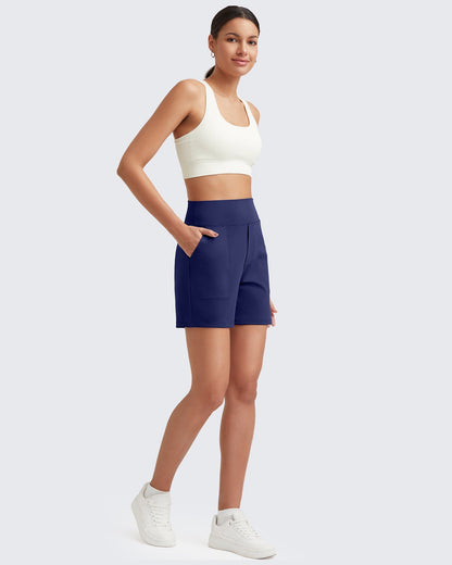 G4Free Activewear High-Waist Burmuda Athletic Shorts 5'' #Black / XS-Black / S-Black / M-Black / L-Black / XL-Black / XXL-Royal Blue / XS-Royal Blue / S-Royal Blue / M-Royal Blue / L