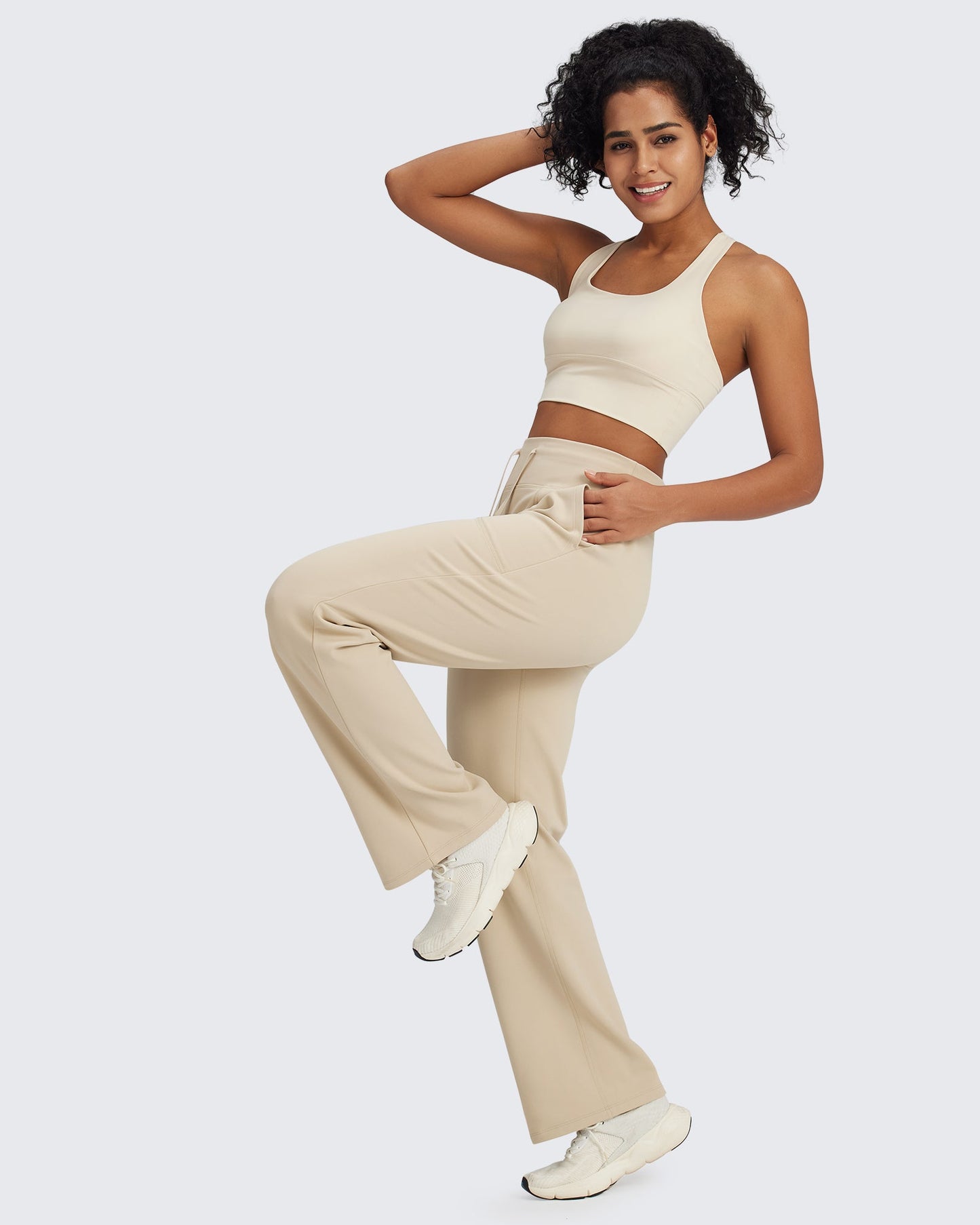 Fleece Lined High-Waist Drawstring Pants