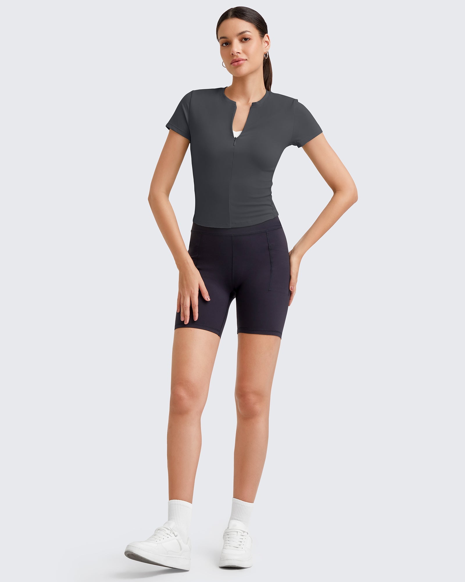G4Free Activewear BareFeel Half Zip Slim Fit Athletic Shirts #Black / S-Black / M-Black / L-Black / XL-Black / XS-Dark Grey / S-Dark Grey / M-Dark Grey / L-Dark Grey / XL-Dark Grey / XS