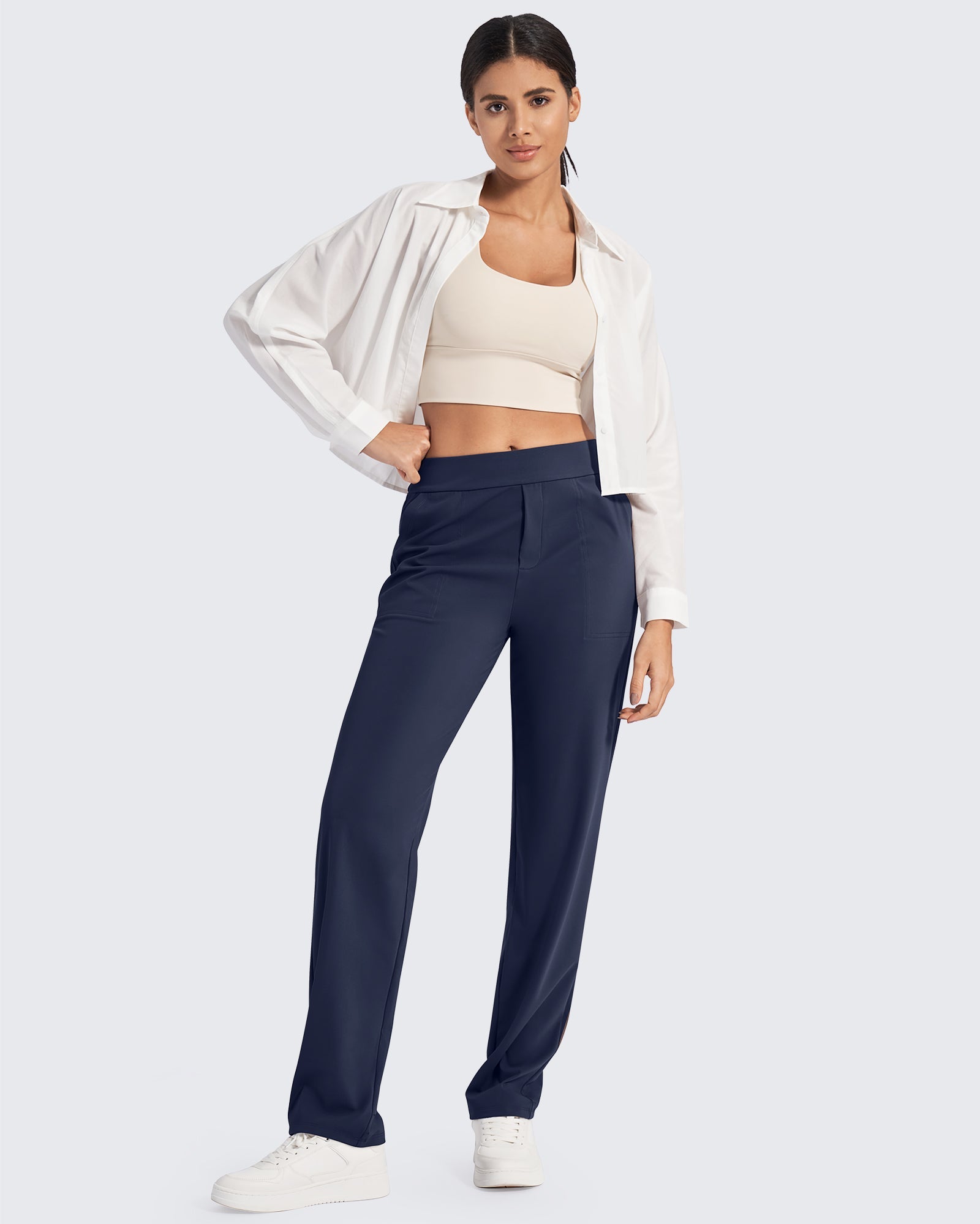 G4Free Activewear Bizcasual High-Waist Straight Dress Pants #